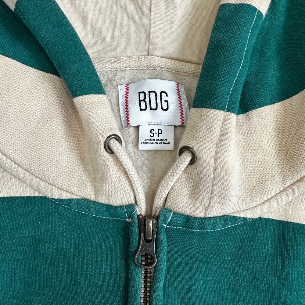 BDG Leah Stripe Zip-Up Hoodie Sweatshirt Size S - Picture 9 of 13